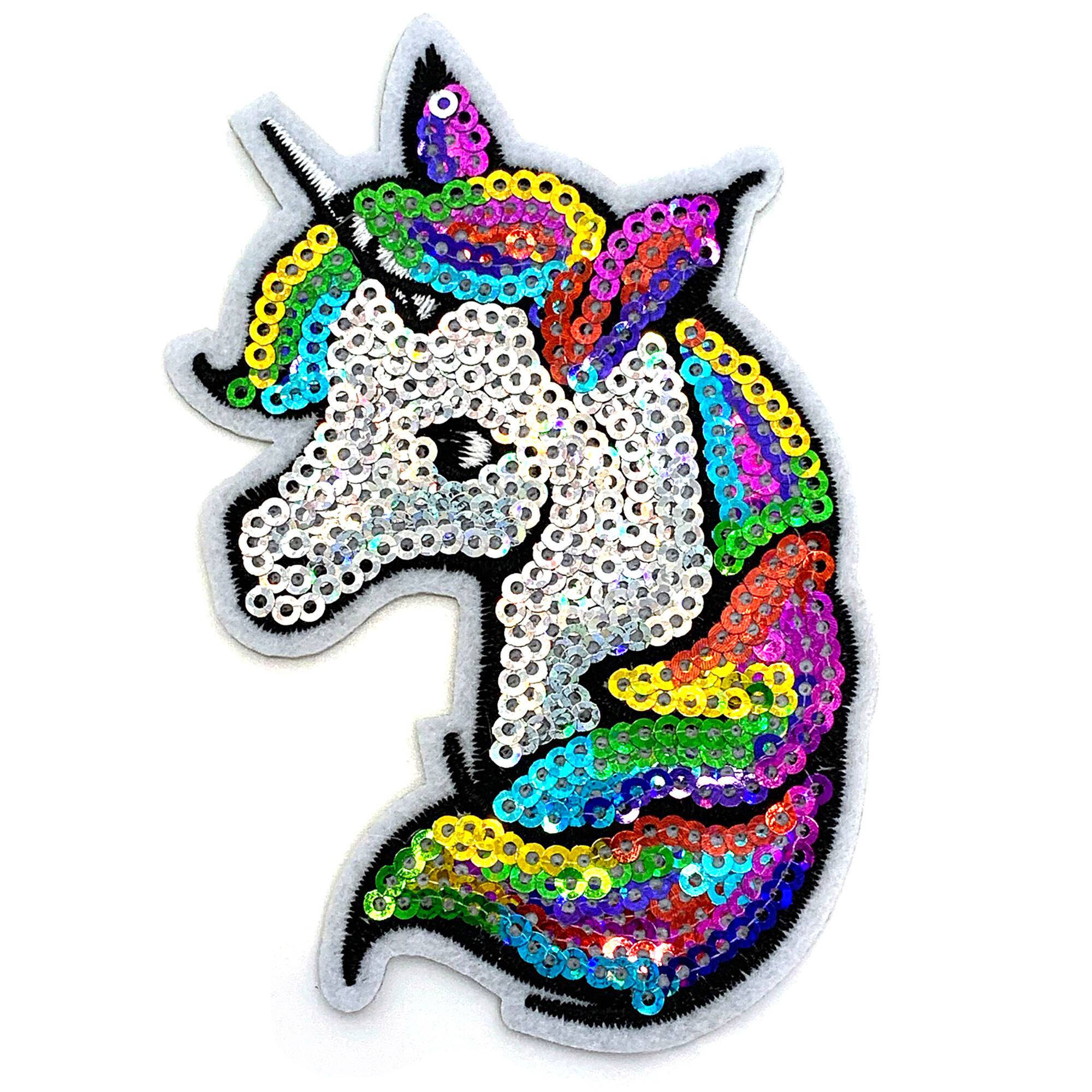 Gwen Studios 3.25" Unicorn Iron-On Patch With Sequins